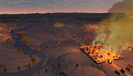 The pre-dawn raid on Deerfield, Massachusetts in February 1704. Illustration by Will Sillin